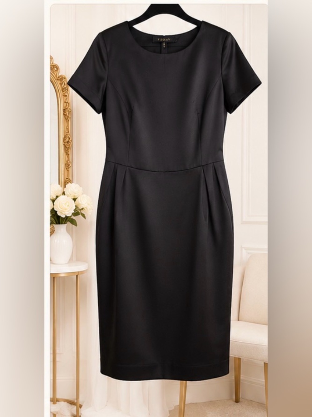 Escada Black Short-Sleeve Sheath Dress